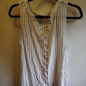 a new day White and Black Striped Top